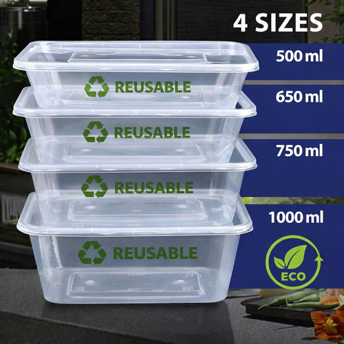 Plastic food containers - plastic, with