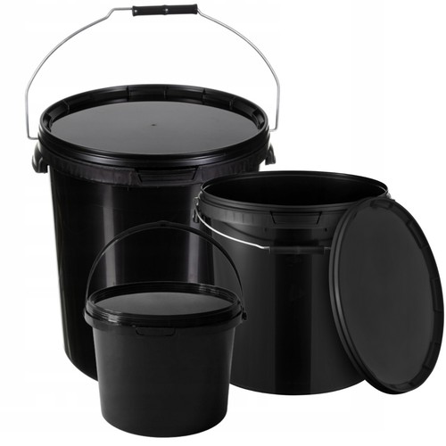 Plastic buckets tubs black - plastic,