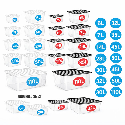 Storage boxes with lids - boxes, clear