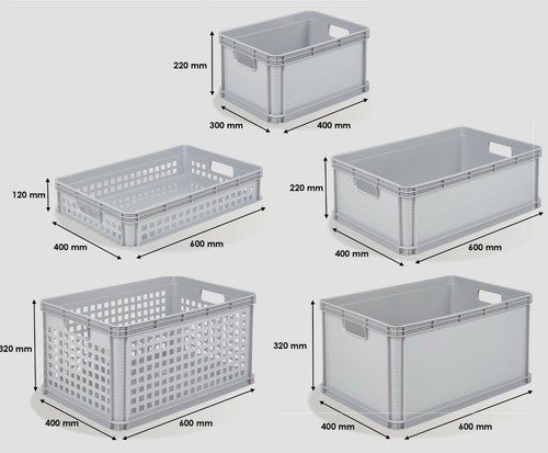 Heavy duty plastic - plastic, stacking