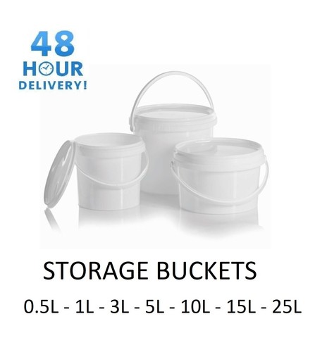 Plastic buckets tubs white - buckets,