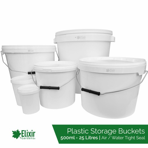 Plastic storage buckets with - storage,