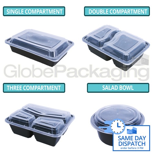 Black reusable meal prep - reusable,