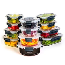 Glass Containers with Lids, 12